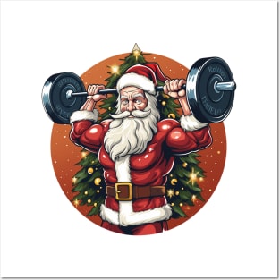 santa lifting weight Posters and Art